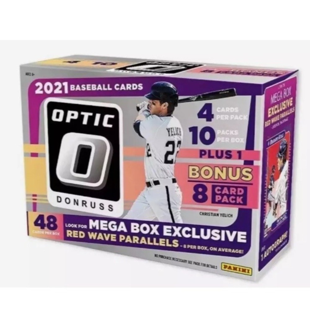 NEW! 2021 Panini Donruss Optic MLB Baseball Card Mega Box Auto Red Wave Parallel